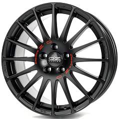 Диск R19 5x112 8J ET35 D75 OZ Superturismo GT Matt Black + Red Lettering