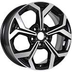 R16 5x114,3 6,5J ET50 D67,1 KDW KD1639 (16_Ceed CD) (КС878) Black Front Polished