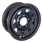 R17 5x127 8J ET0 D75 OFF-ROAD Wheels Диск усиленный JEEP стальной Black (треуг. мелкий)